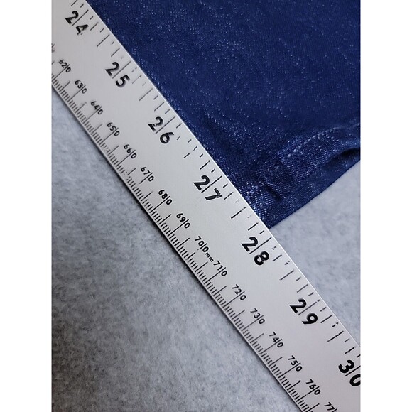 Old Navy Jeans Womens 8 Petite 25x28 Baggy Wide Leg Dark Blue Stretch High Rise - Picture 3 of 13